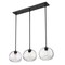Z-Lite Chloe Linear Chandelier, 3-Light, 10 In.W x 36 In.L x 9.5 In.H, Matte Black/Clear 490P10-3L-MB - alternate 1